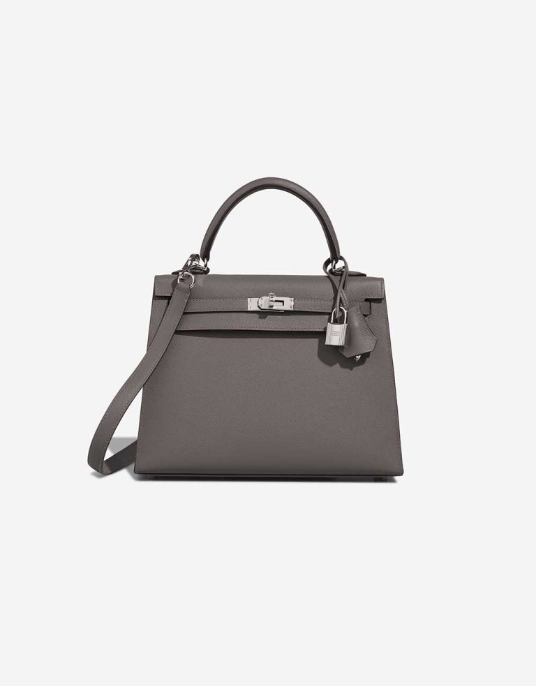 Hermès Kelly 25 Veau Madame Gris Meyer Front | Verkaufen Sie Ihre Designer-Tasche