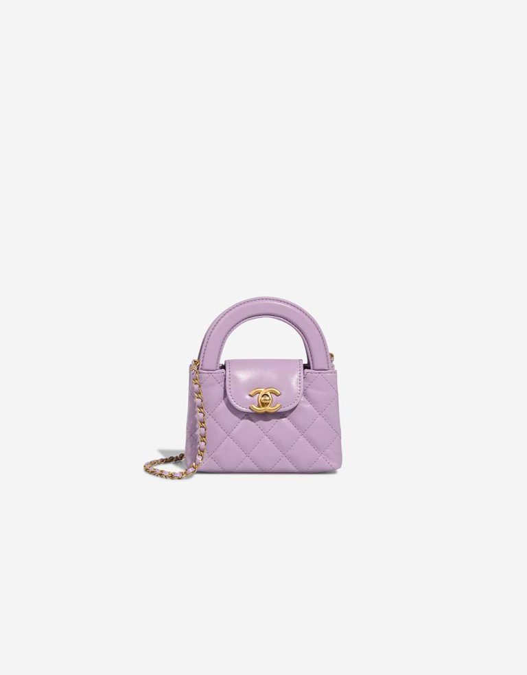 Chanel Kelly Micro Crinkled Calf Violet Front | Sell your designer bag