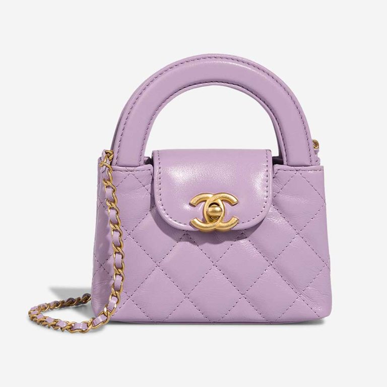 Chanel Kelly Micro Crinkled Calf Violet Front | Sell your designer bag