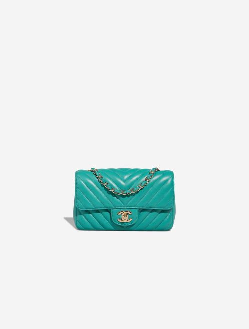 Chanel Timeless Mini Rectangular Lamb Turquoise Front | Sell your designer bag