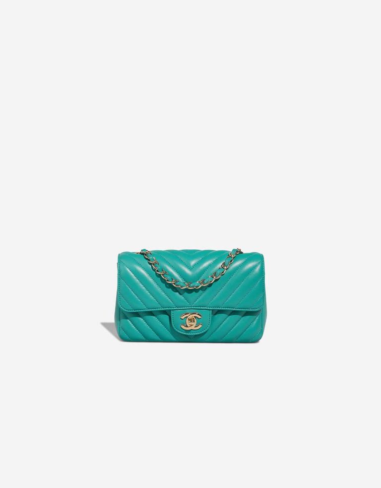 Chanel Timeless Mini Rectangular Lamb Turquoise Front | Vendez votre sac de créateur