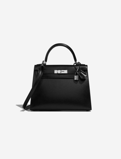 Hermès Kelly 28 Box Schwarz Front | Verkaufen Sie Ihre Designertasche