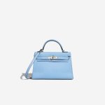 Hermès Kelly Mini Chèvre Mysore Bleu Céleste Front | Vendez votre sac de créateur