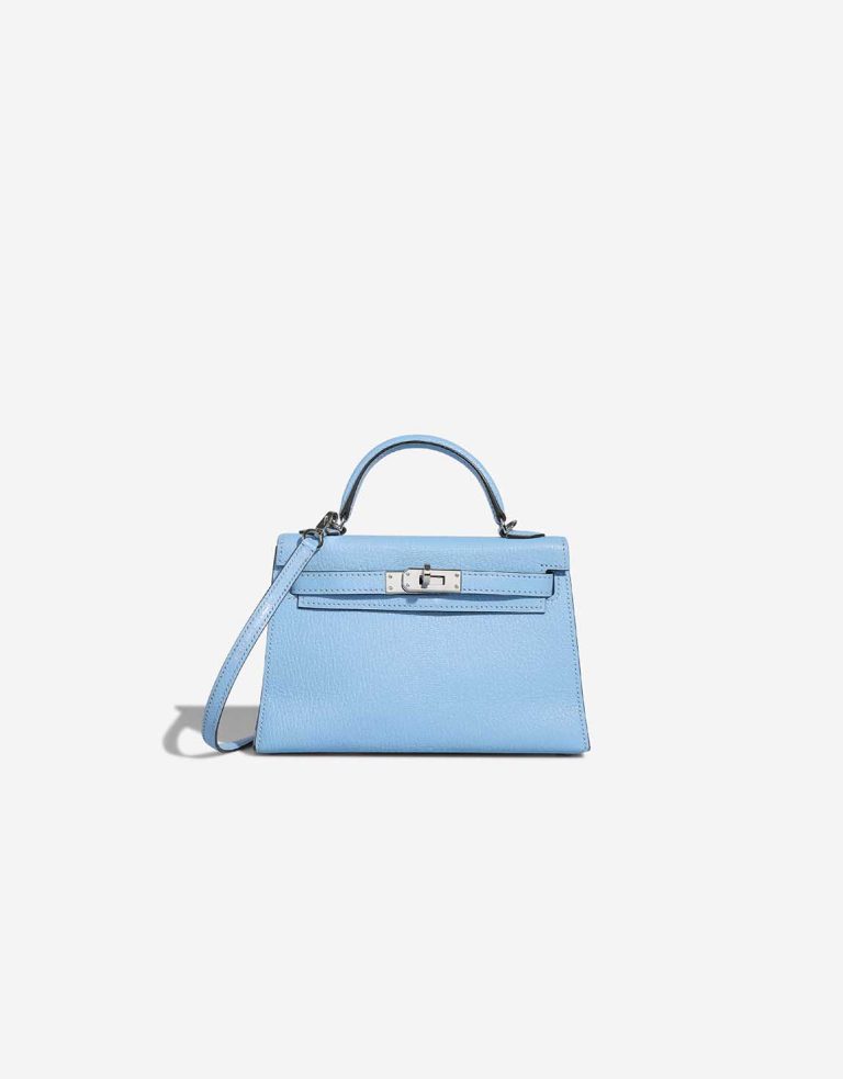 Hermès Kelly Mini Chèvre Mysore Bleu Céleste Front | Vendez votre sac de créateur