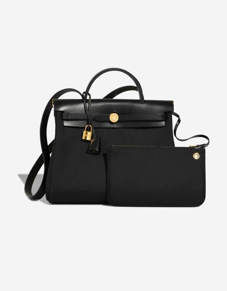 Hermès Herbag 31 Toile Militaire / Vache Hunter Black Front | Sell your designer bag