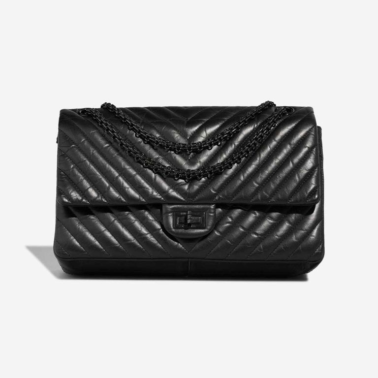 Chanel 2.55 Reissue 226 Aged Kalbsleder Black Front | Verkaufen Sie Ihre Designer-Tasche