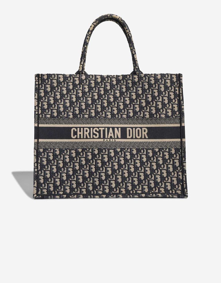 Dior Book Tote mittelgroBe Tasche Kalbsleder Blau SACLAB