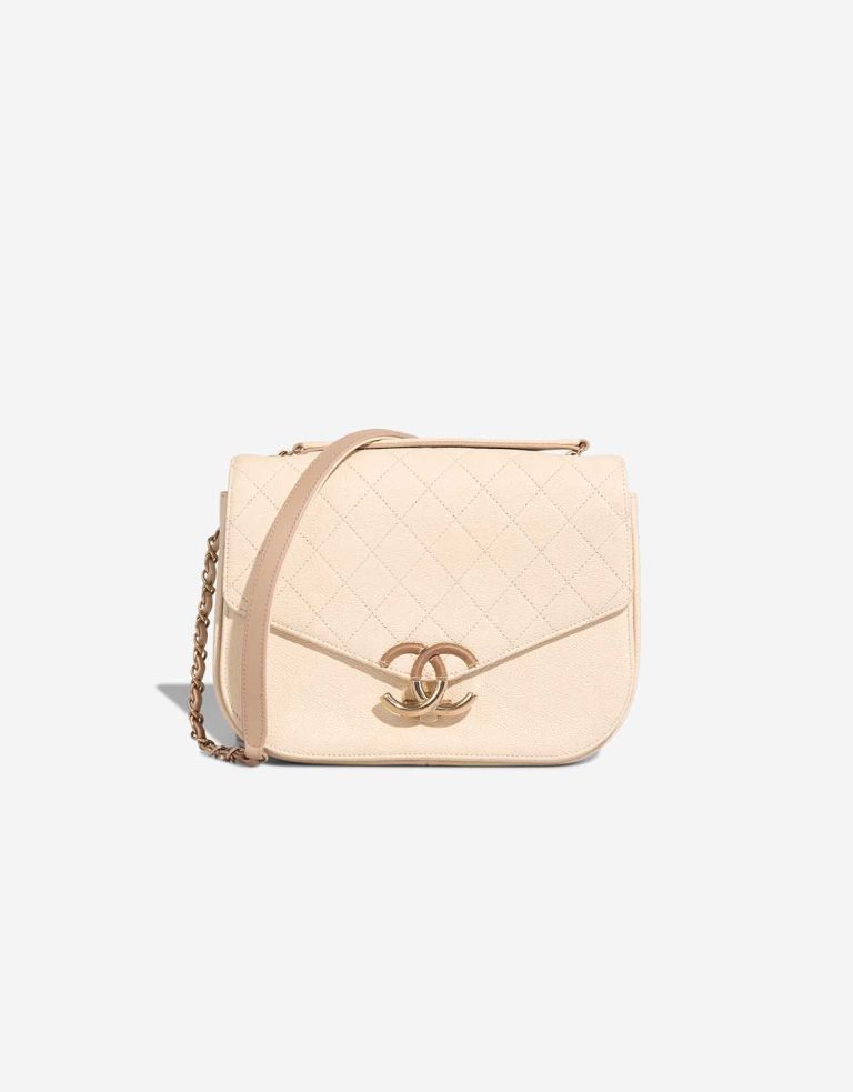 Chanel Flap Bag Caviar Cream Front | Sell your designer bag