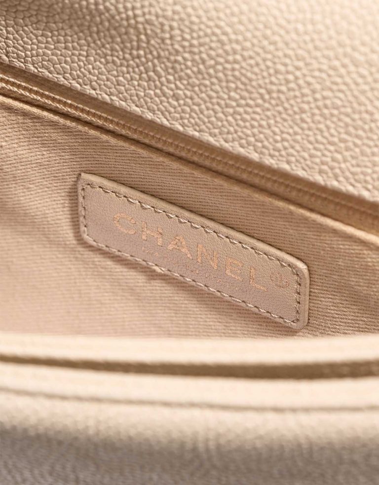 Chanel à rabat Sac Caviar Cream Logo | Vendez votre sac de créateur