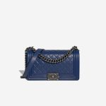 Chanel Boy Medium Lamb Blue Front | Sell your designer bag