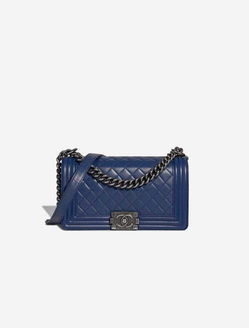 Chanel Boy Medium Lamb Blue Front | Sell your designer bag