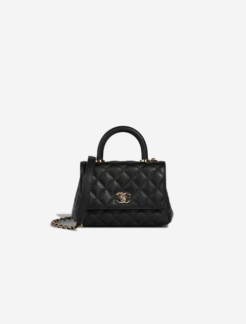 Chanel Timeless Handle Mini Square Caviar Black Front | Sell your designer bag