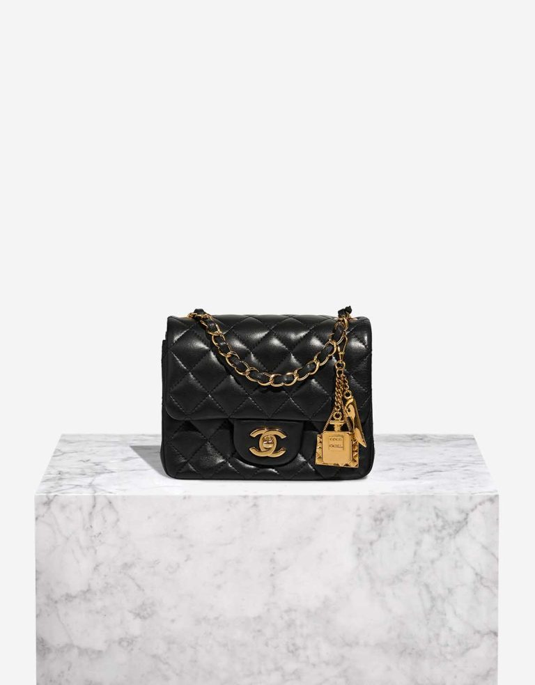 Chanel Timeless Mini Square Lamb Black Front | Sell your designer bag