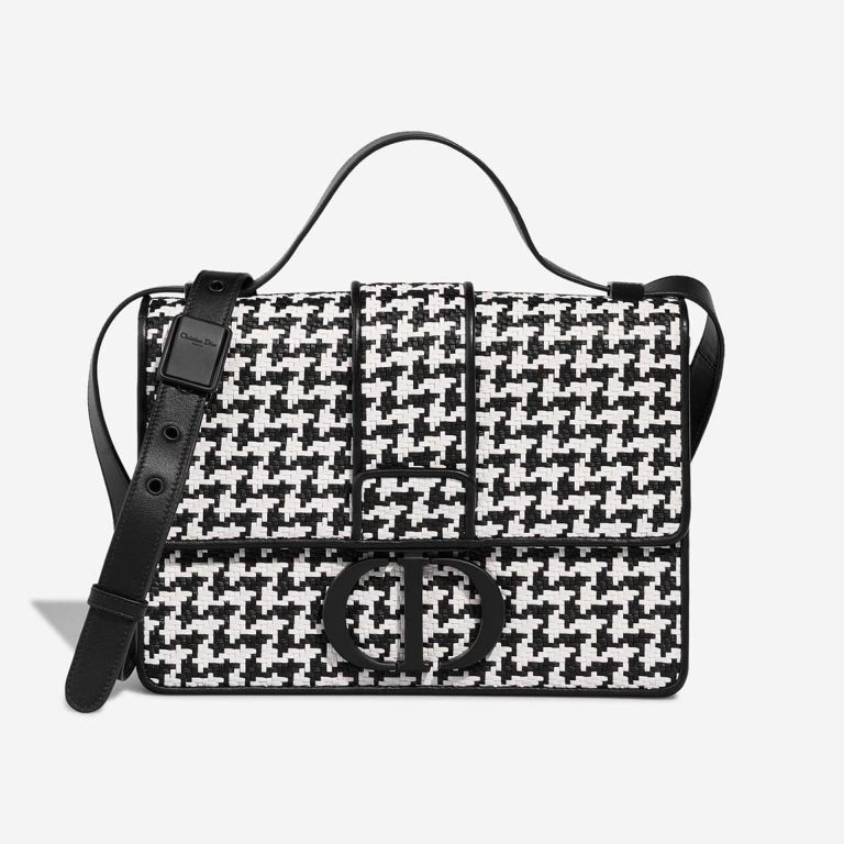 Dior 30 Montaigne Calf Black / White Front | Sell your designer bag