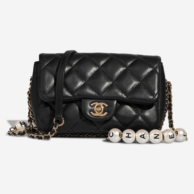 Chanel Chain Around Mini Rectangular Lamb Black Front | Sell your designer bag