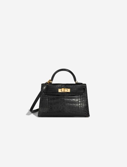 Hermès Kelly Mini Matte Alligator Black Front | Sell your designer bag