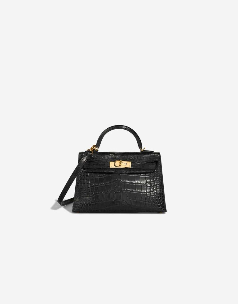 Hermès Kelly Mini Matte Alligator Black Front | Vendre votre sac de créateur