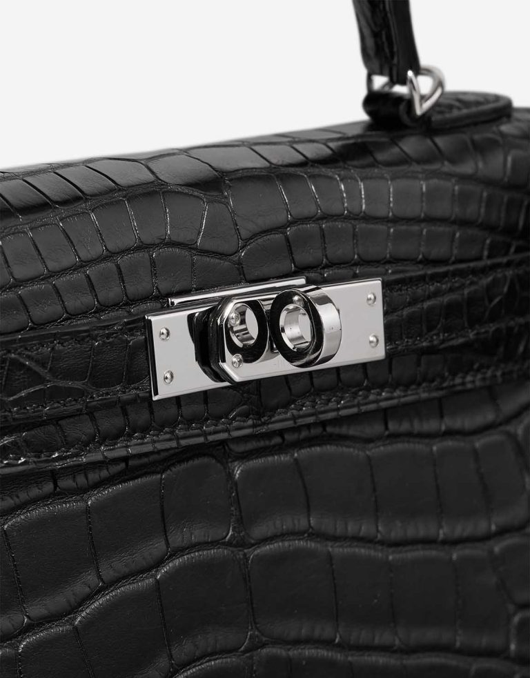 Hermès Kelly Mini Matte Alligator Schwarz Closing System | Verkaufen Sie Ihre Designer-Tasche