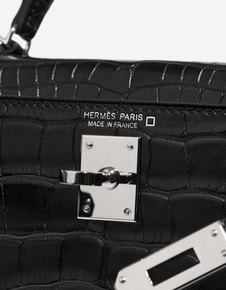 Hermès Kelly Mini Matte Alligator Schwarz Logo | Verkaufen Sie Ihre Designer-Tasche