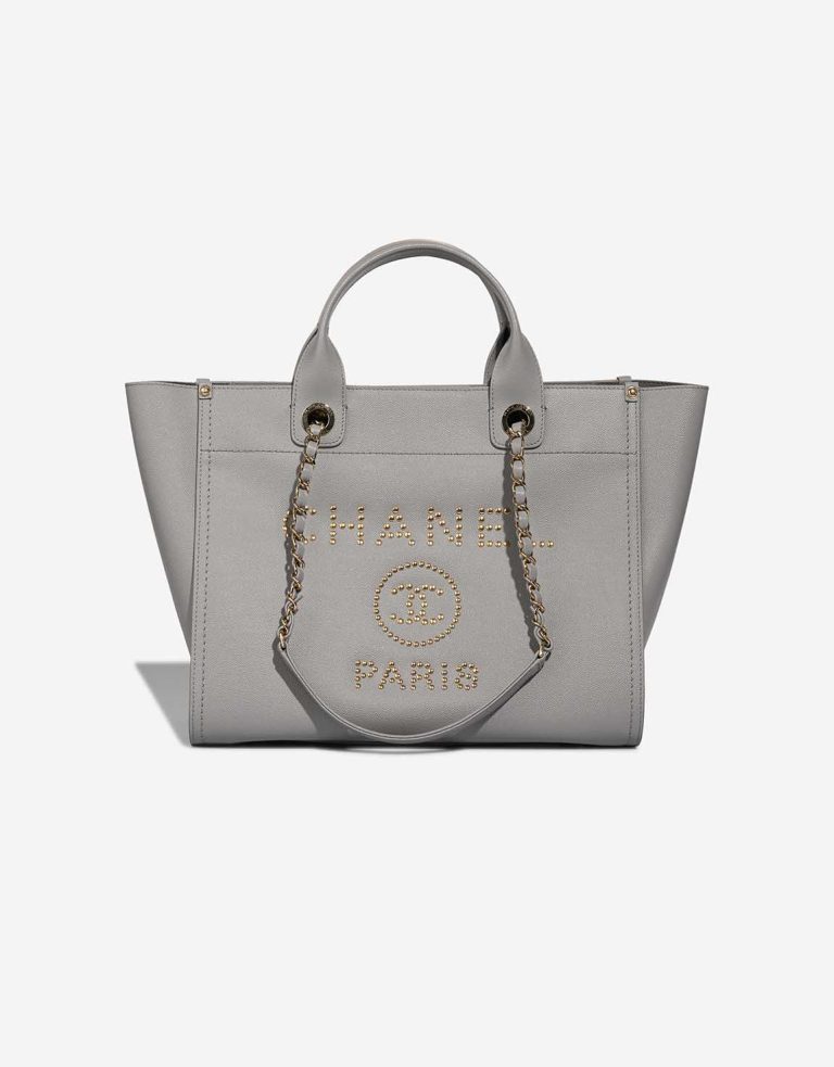 Chanel Deauville Medium Calf Grey Front | Sell your designer bag