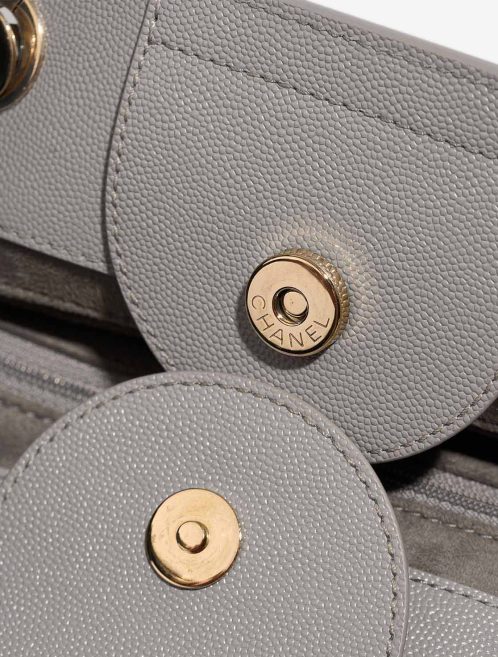 Chanel Deauville Medium Calf Grey Closing System | Sell your designer bag