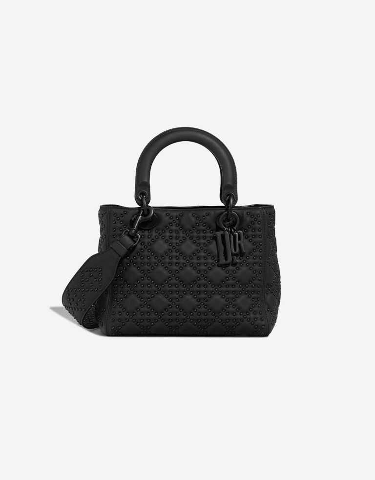 Dior Lady Medium Lamb Black Front | Sell your designer bag