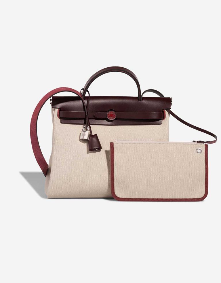 Hermès Herbag 31 Toile / Vache Hunter Rouge Sellier / Rouge H / Béton Front | Sell your designer bag