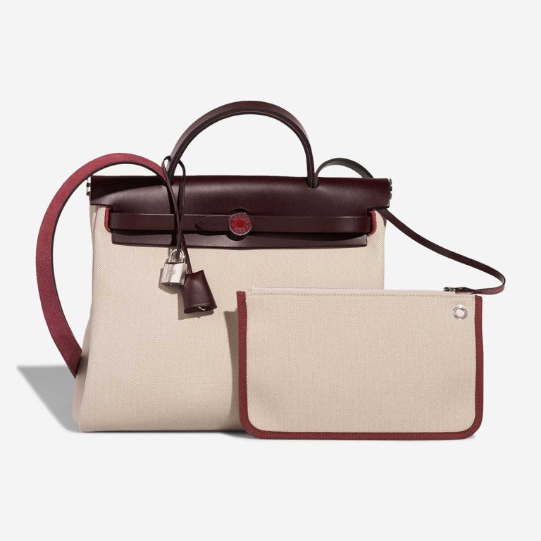 Hermès Herbag 31 Toile / Vache Hunter Rouge Sellier / Rouge H / Béton Front | Sell your designer bag