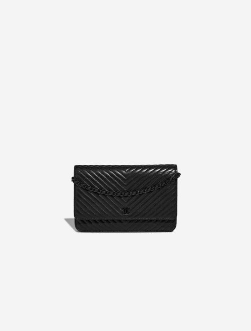 Chanel Wallet On Chain Lamb Black Front | Sell your designer bag