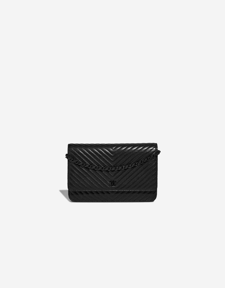 Chanel Wallet On Chain Lamb Black Front | Sell your designer bag