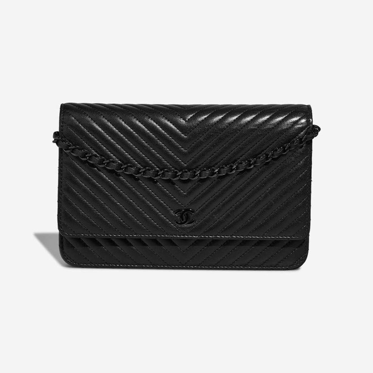 Chanel Wallet On Chain Lamb Black Front | Sell your designer bag