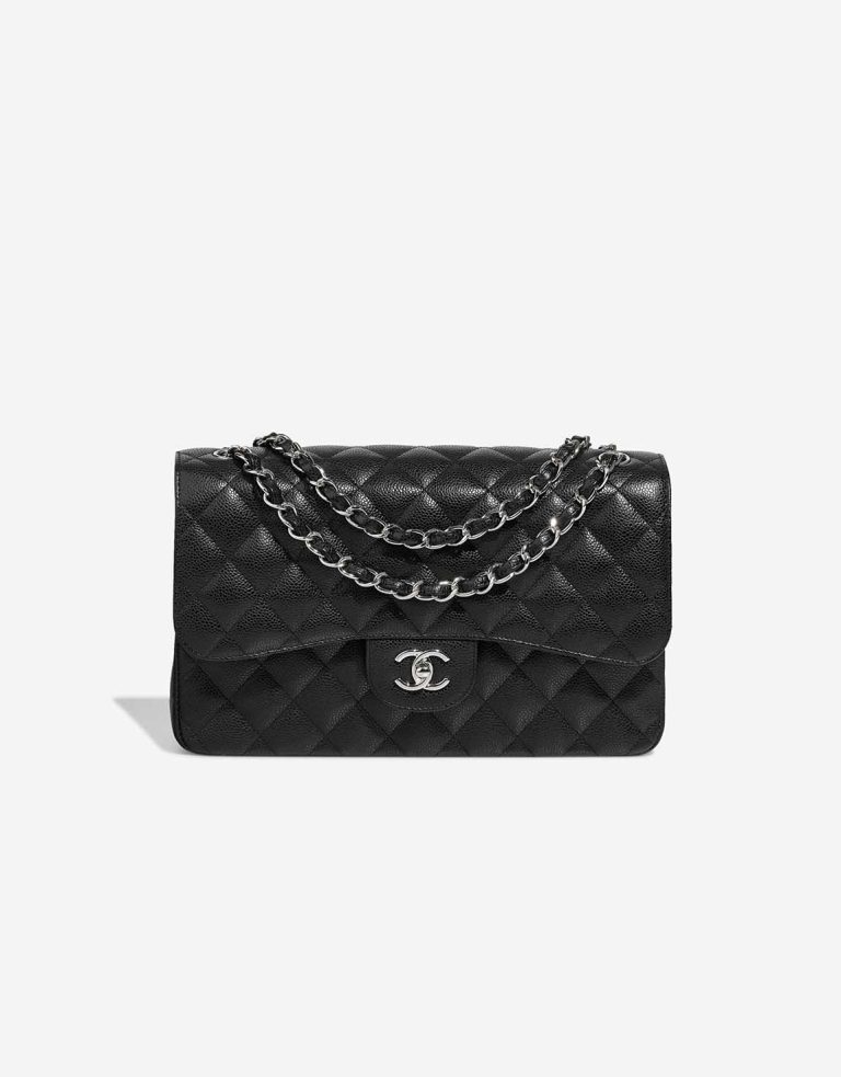 Chanel Timeless Jumbo Veau Grainé Noir Front | Vendez votre sac de créateur