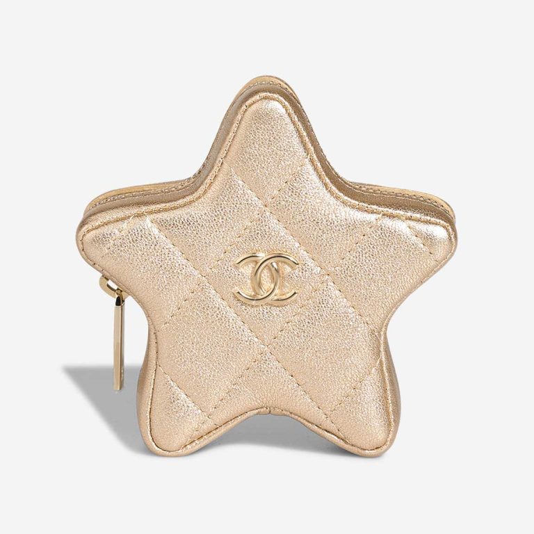 Chanel Timeless Charms Micro Lamb Metallic Gold Front | Sell your designer bag