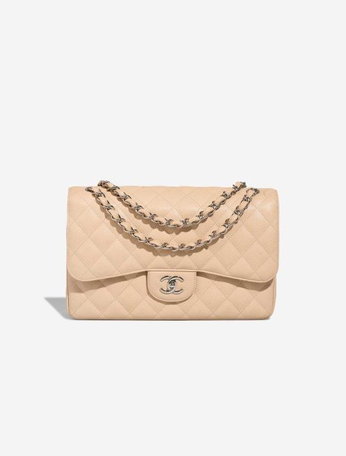 Chanel Timeless Jumbo Caviar-Leder Beige Front | Verkaufen Sie Ihre Designer-Tasche