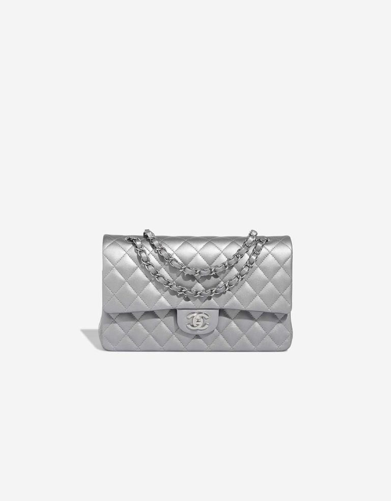 Chanel Timeless Medium Metallic Grey Front | Sell your designer bag