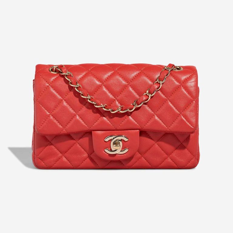 Chanel Timeless Mini Rectangular Lamb Red Front | Sell your designer bag