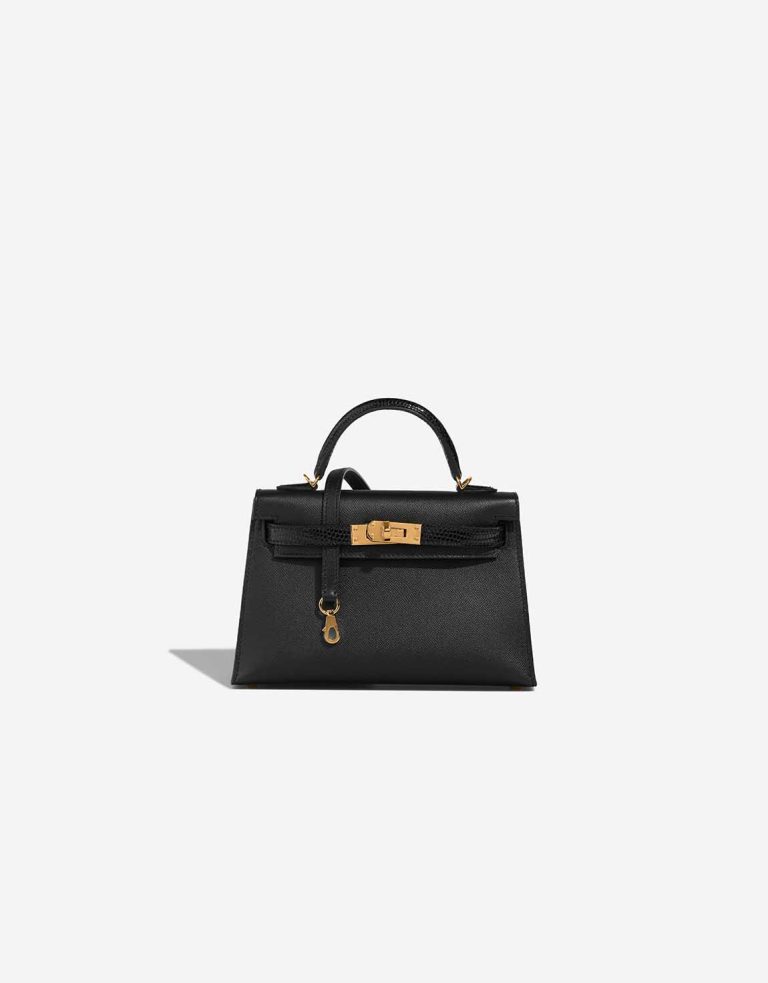 Hermès Kelly Touch Mini Veau Madame / Lizard Black Front | Sell your designer bag