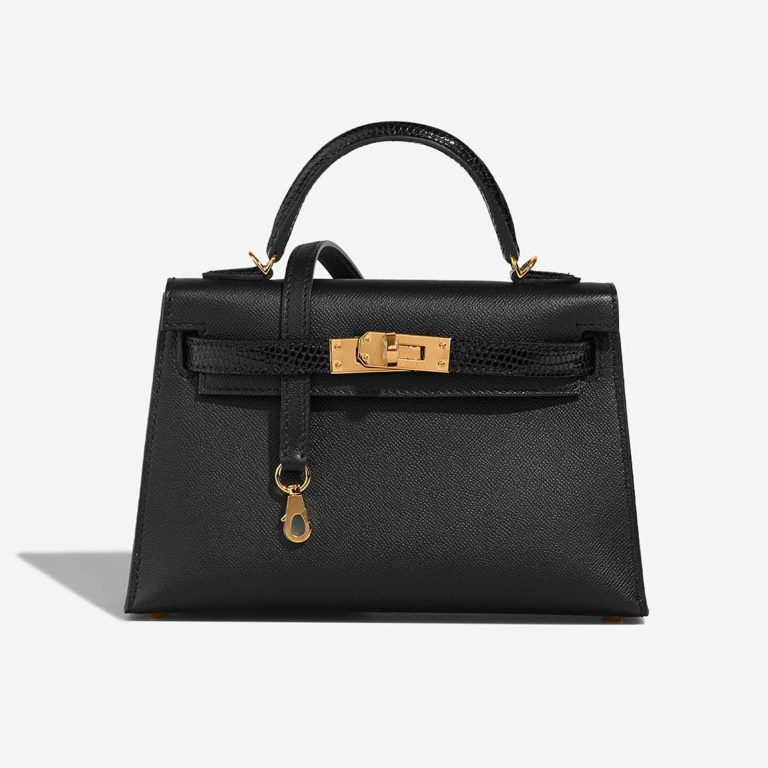 Hermès Kelly Touch Mini Veau Madame / Lizard Black Front | Sell your designer bag