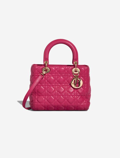 Dior Lady Medium Lambskin Pink Front | Sell your designer bag