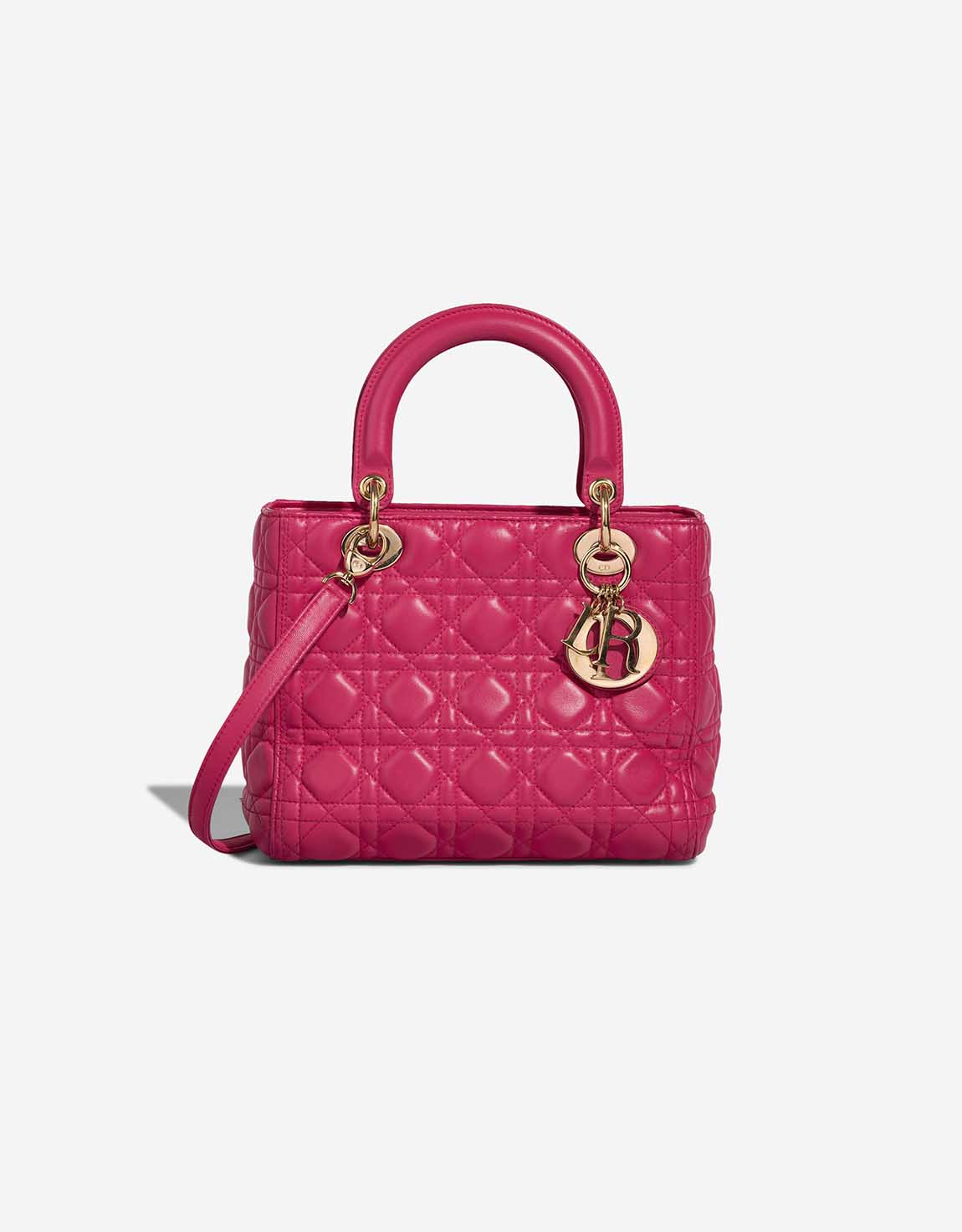 Dior★Dior Medium Tweed Cannage Lady Dior Pink Christian Dior Tweed Cannage Lady Dior Bag | Rent Christian