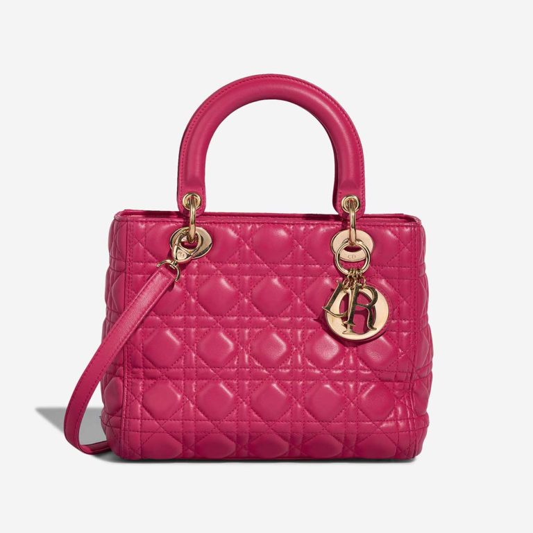 Dior Lady Medium Lammleder Pink Front | Verkaufen Sie Ihre Designertasche