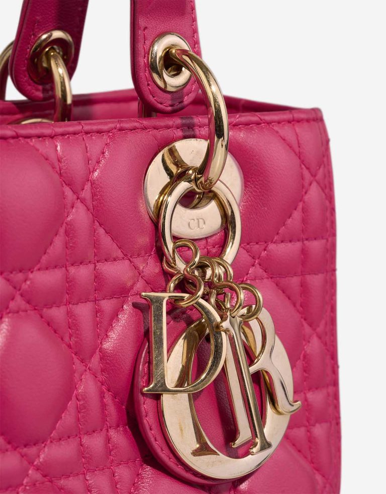 Dior Lady Medium Lambskin Pink Front | Sell your designer bag