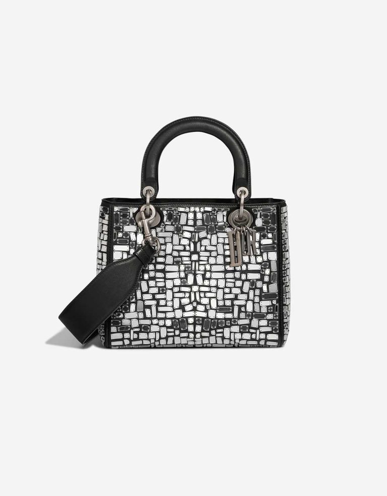 Dior Lady Mosaic of Mirrors Medium Calfskin Silver Front | Sell your designer bag