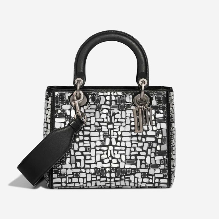 Dior Lady Mosaic of Mirrors Medium Calfskin Silver Front | Sell your designer bag