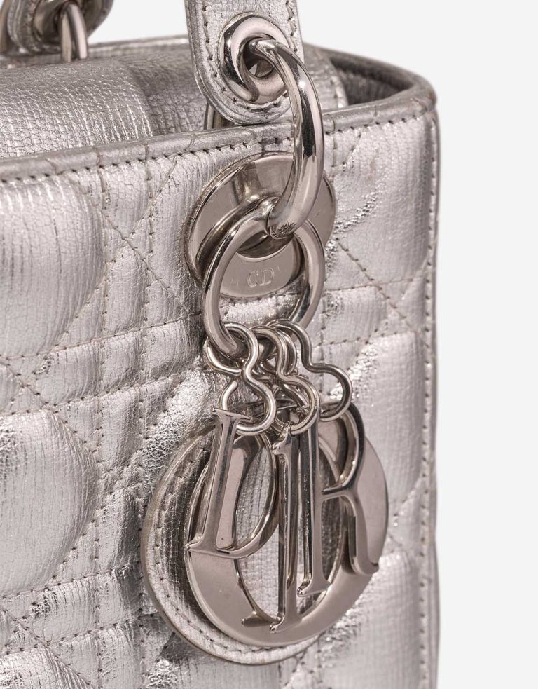 Dior Lady Small  Calfskin Silver Front | Sell your designer bag