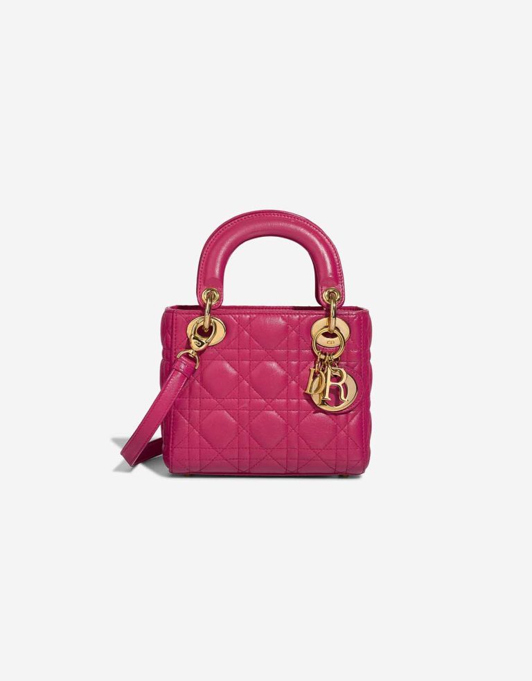 Dior Lady Mini Lamb Pink Front | Sell your designer bag