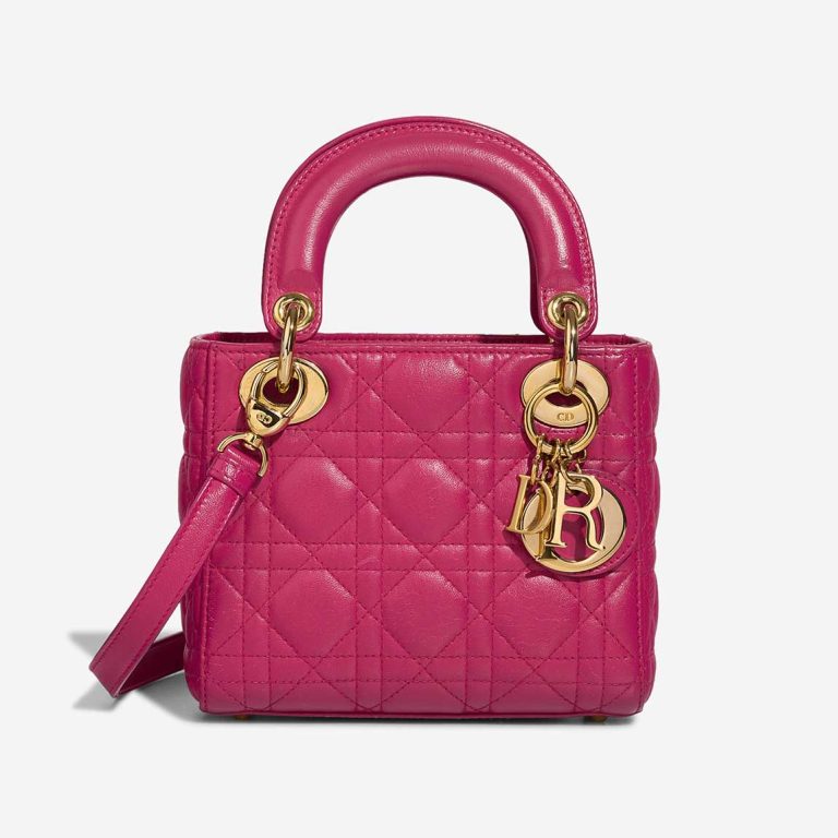 Dior Lady Mini Lammleder Pink Front | Verkaufen Sie Ihre Designertasche