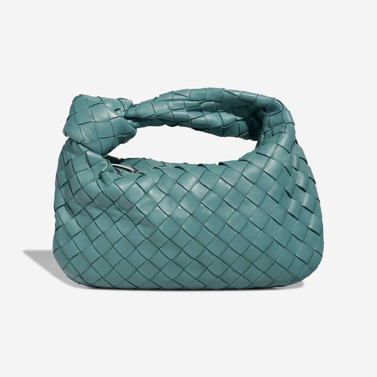 Bottega Veneta Jodie Mini Kalbsleder Blau Front | Verkaufen Sie Ihre Designer-Tasche