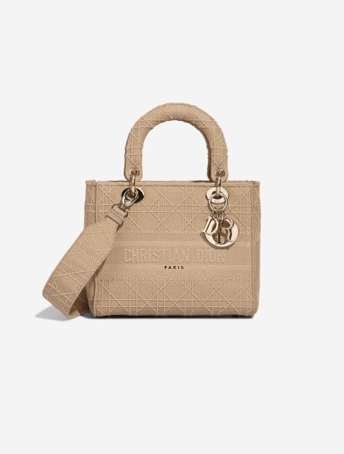 Dior Lady D-Lite Medium Canvas Beige Front | Sell your designer bag