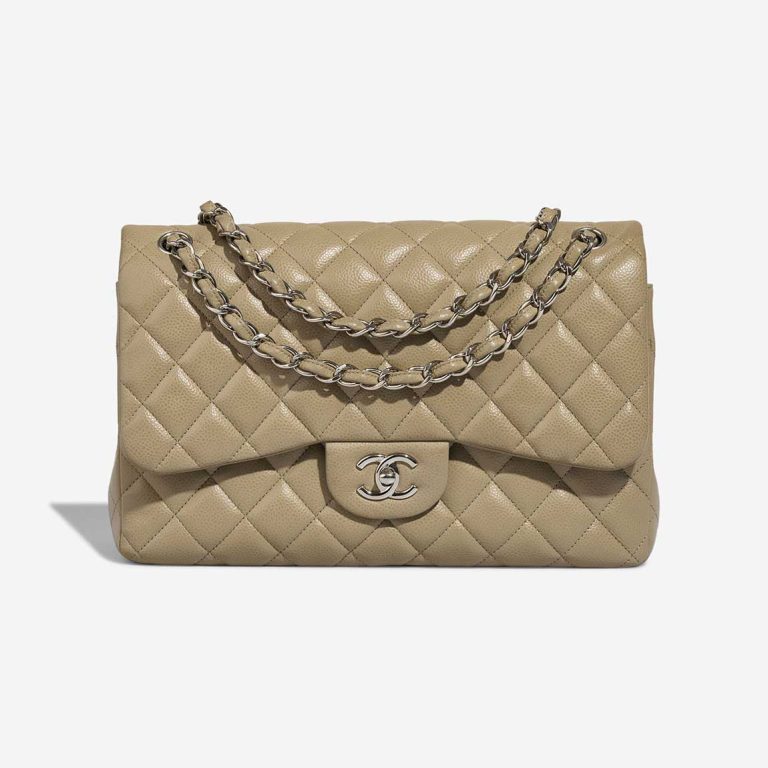 Chanel Timeless Jumbo Caviar Beige Front | Sell your designer bag